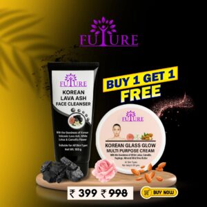 BUY 1, GET 1: Korean Lava Ash Face Cleanser + Korean Glass Glow Multi Purpose Cream + Free Shipping
